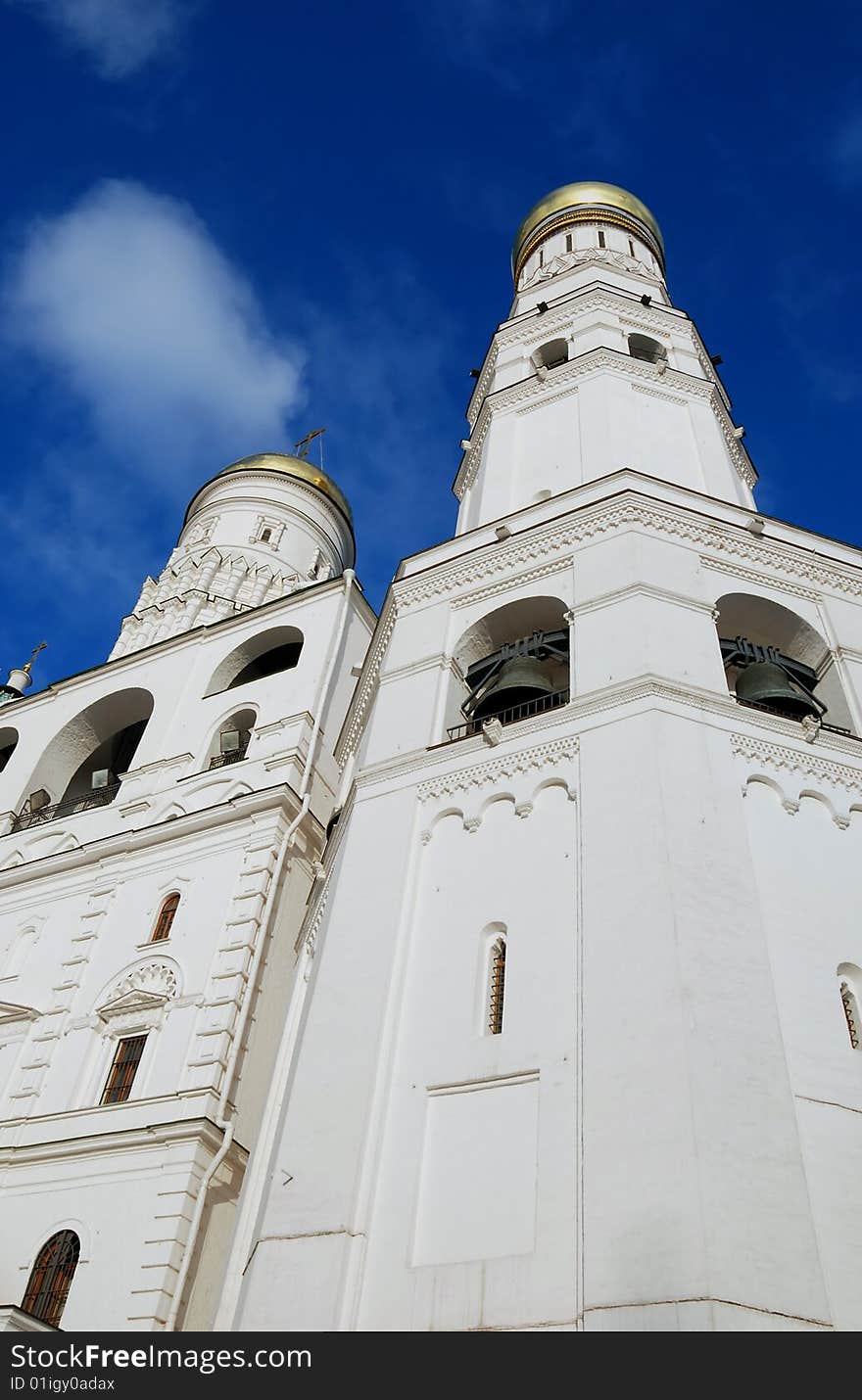 Picture of Ivan the Great Bell Tower, the tallest of the bell towers ringing the Moscow Kremlin. Picture of Ivan the Great Bell Tower, the tallest of the bell towers ringing the Moscow Kremlin.