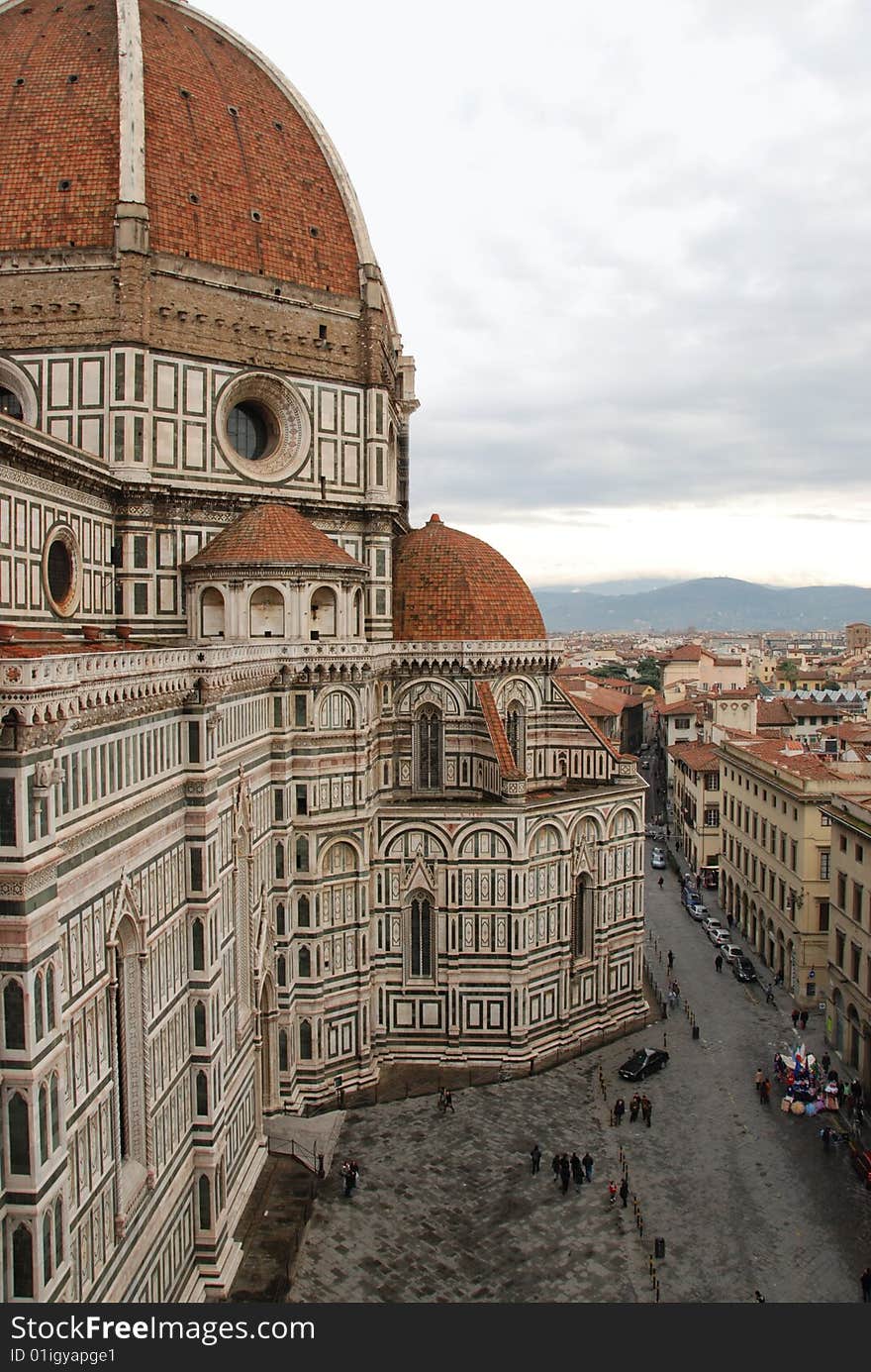 Santa Maria del Fiore cathedral (Duomo) in the center of Florence, Italy. Santa Maria del Fiore cathedral (Duomo) in the center of Florence, Italy