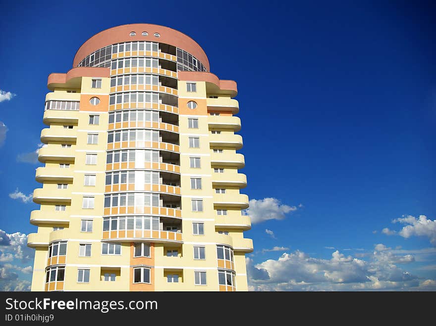 A modern apartments building on sky