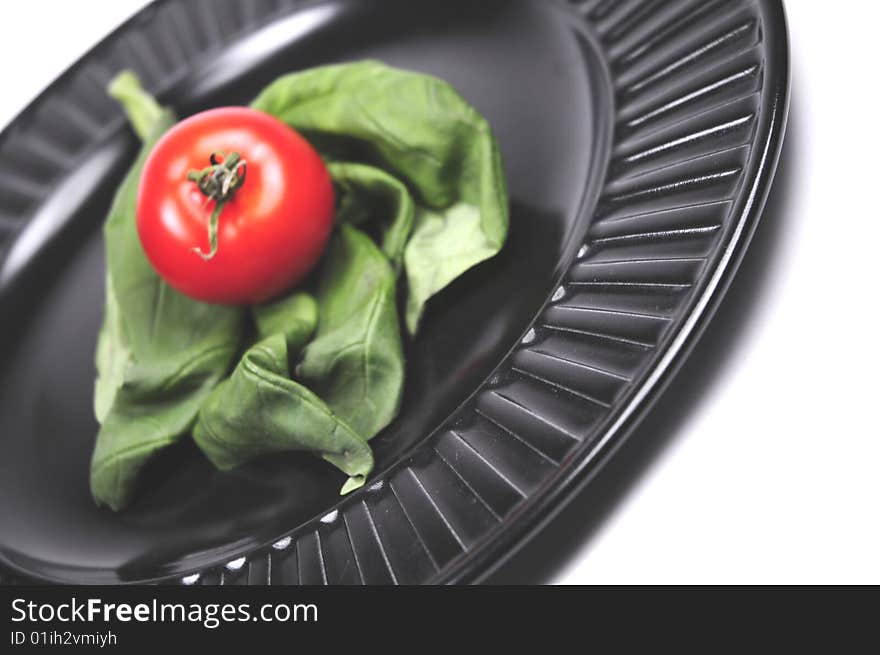 Basil Leaves And Tomato