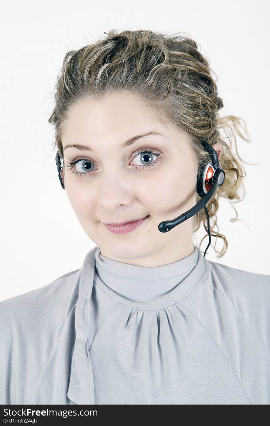 Girl taking calls in office. Girl taking calls in office