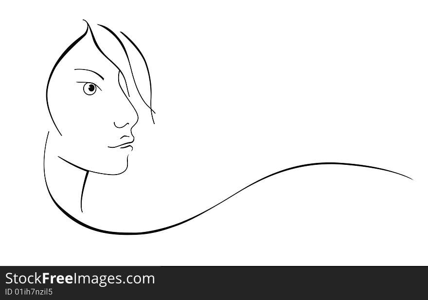 portrait girl vector element illustration