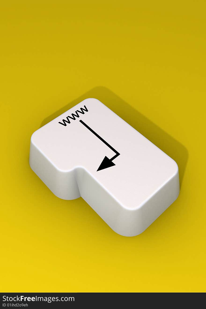 Enter key on a yellow background