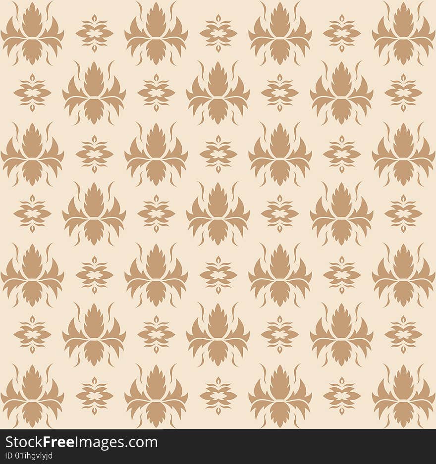 Seamless floral vector wallpaper pattern. Seamless floral vector wallpaper pattern