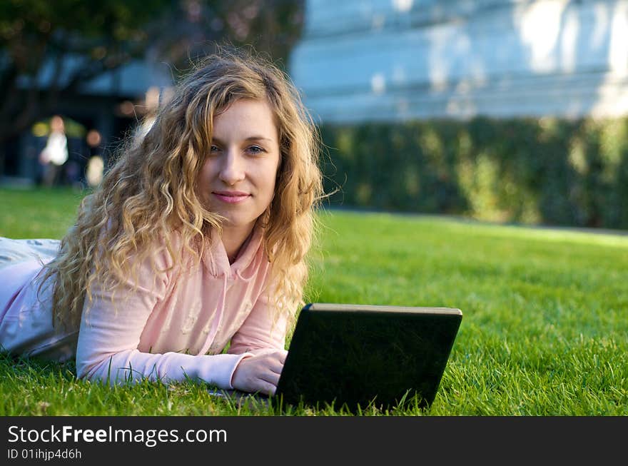 Student with laptop