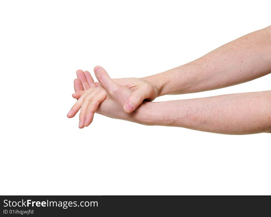 Hands giving applause over a white background