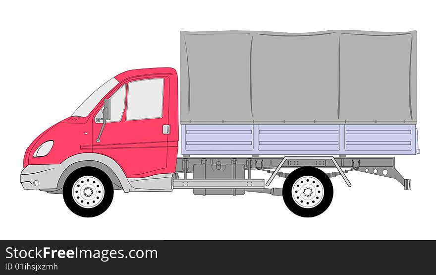 LKW Truck Tent Box Vector