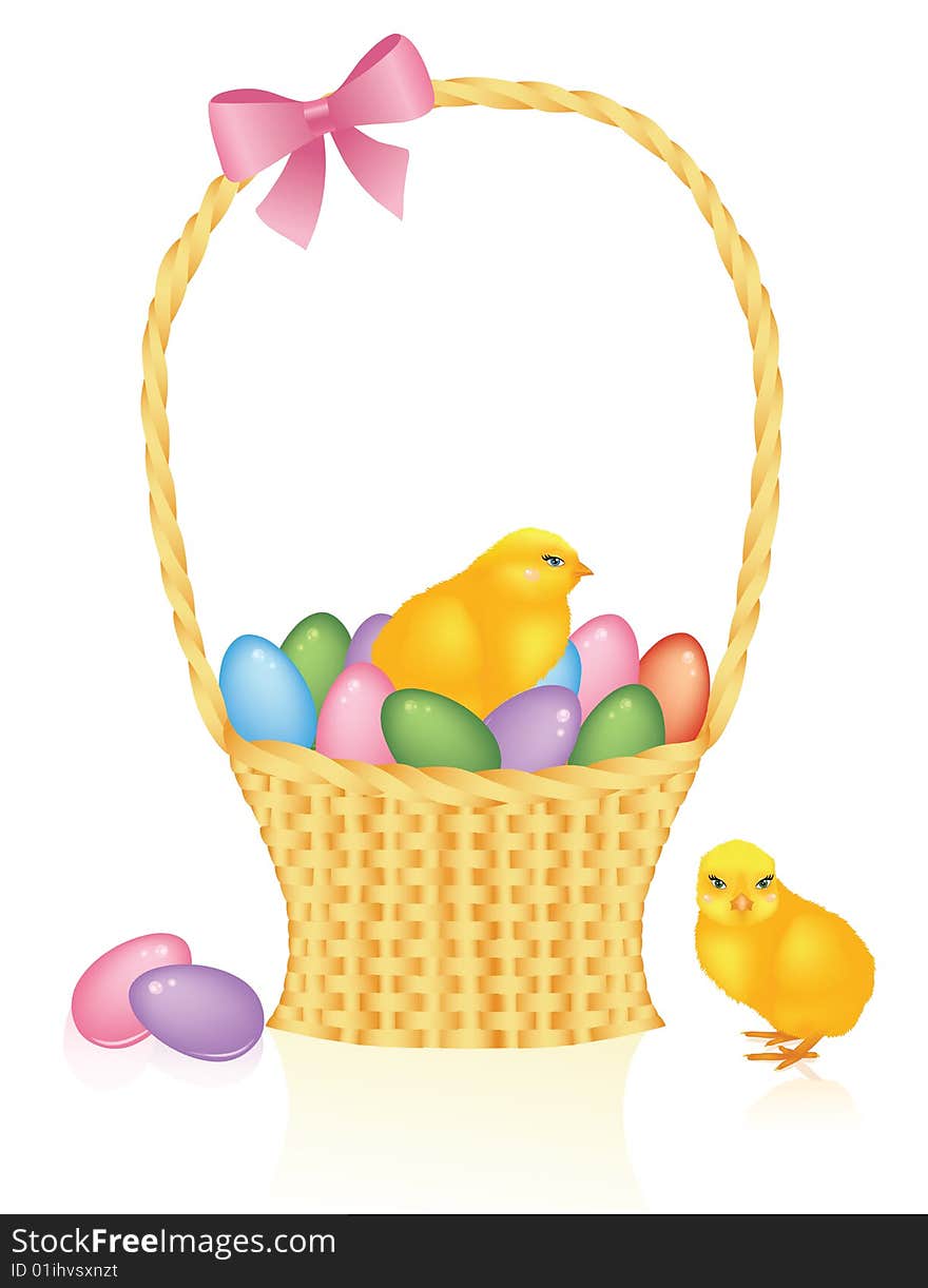 Basket with eggs.