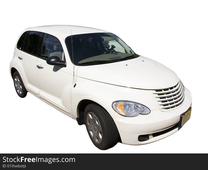 Luxury isolated white car on white. Luxury isolated white car on white