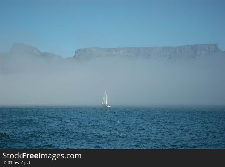 Sailboat with Table Mountain