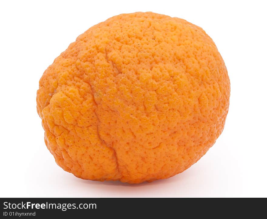 Fresh orange on white background. Close-up