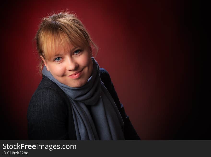 Female On A Red