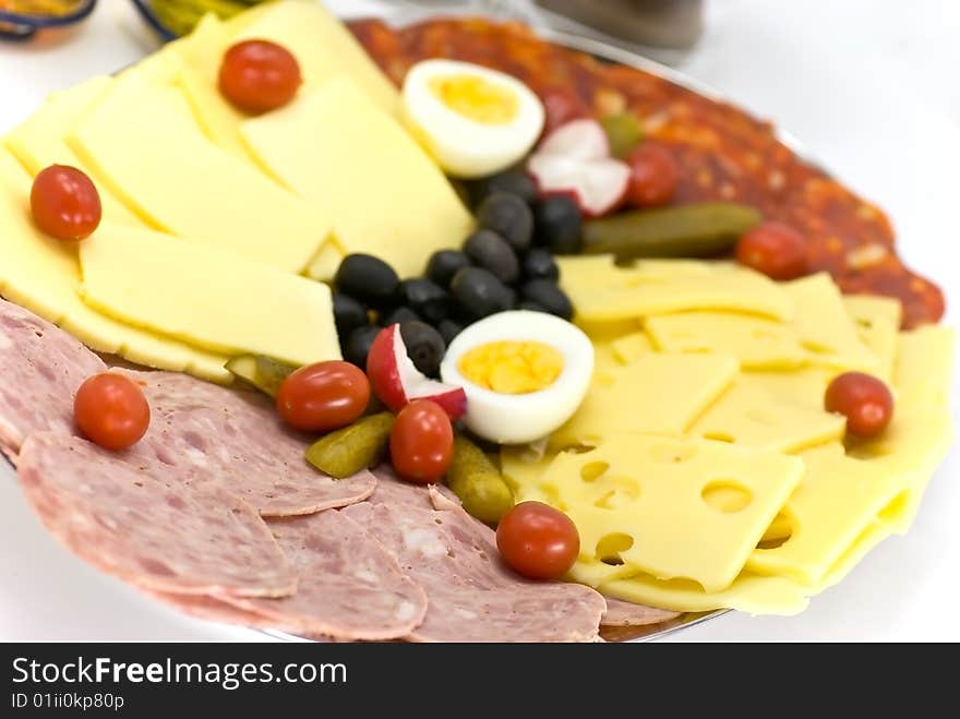 Sausage With Cheese And Boiled Eggs