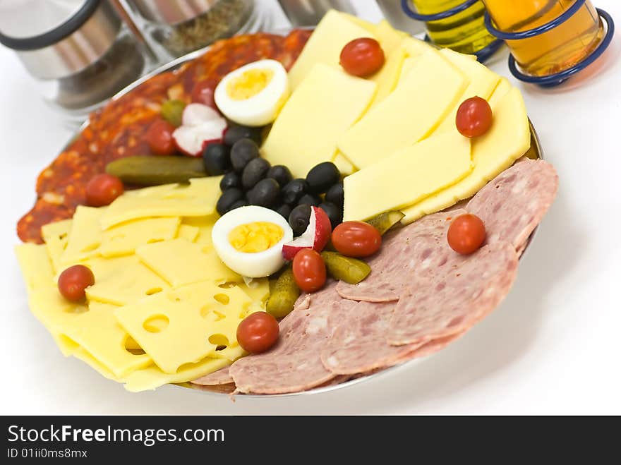 Sausage With Cheese And Boiled Eggs