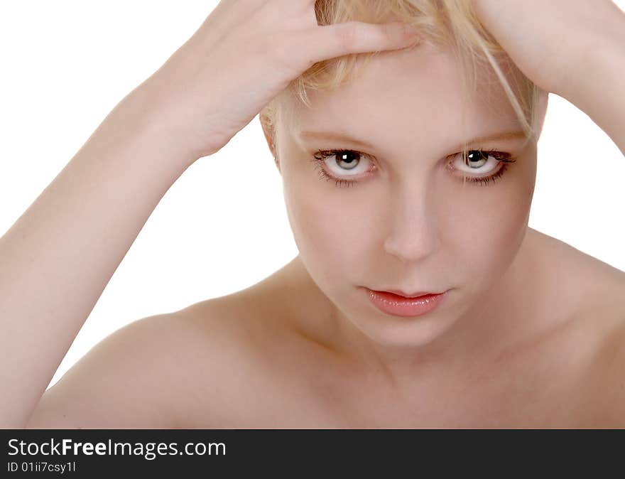 Beautiful Glamour Image of blond woman in studio. Beautiful Glamour Image of blond woman in studio