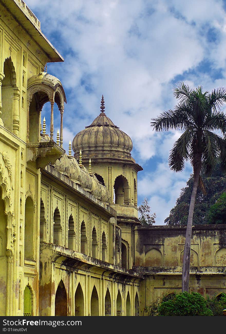 View of Lucknow fort, a military compound in Uttar Pradesh, built in the Mughal style. View of Lucknow fort, a military compound in Uttar Pradesh, built in the Mughal style