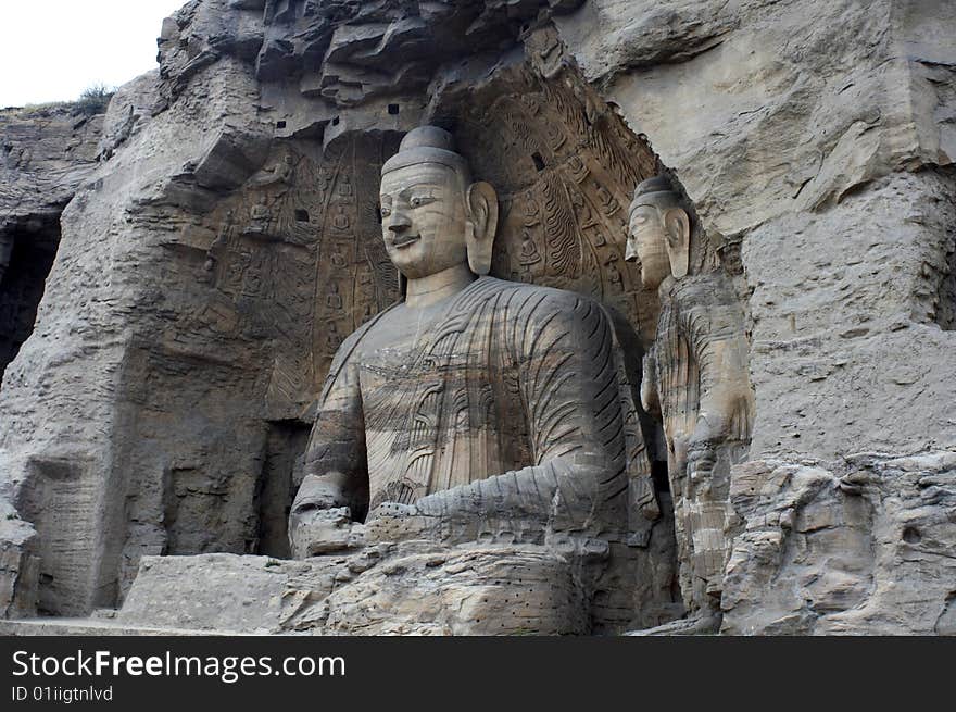 The biggest stone carving in Yungang Grottoes, Datong, Shanxi province, China. The biggest stone carving in Yungang Grottoes, Datong, Shanxi province, China.