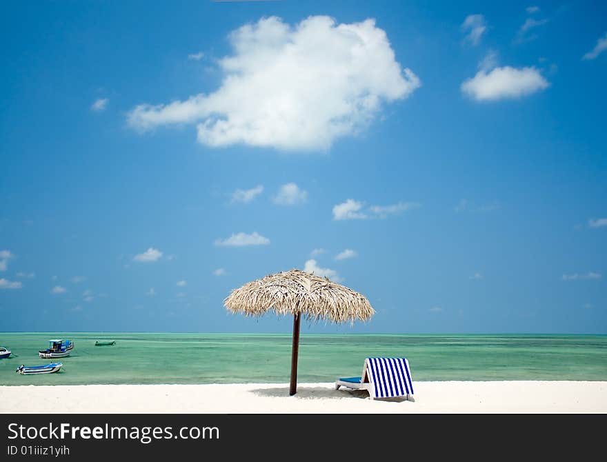 Beach on tropical  island