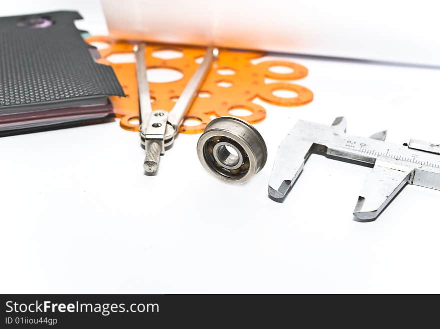 Working tools on the white background