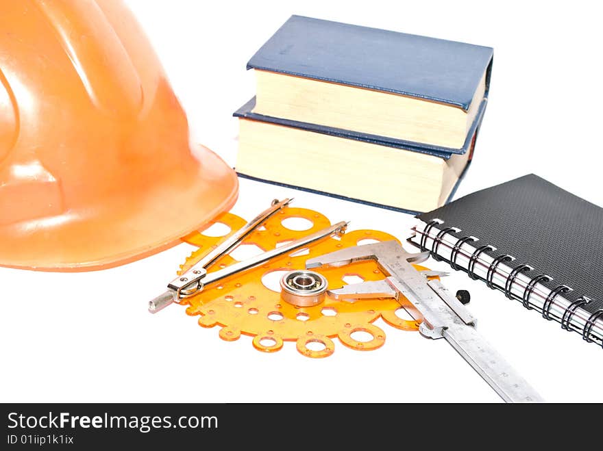 Working tools on the white background