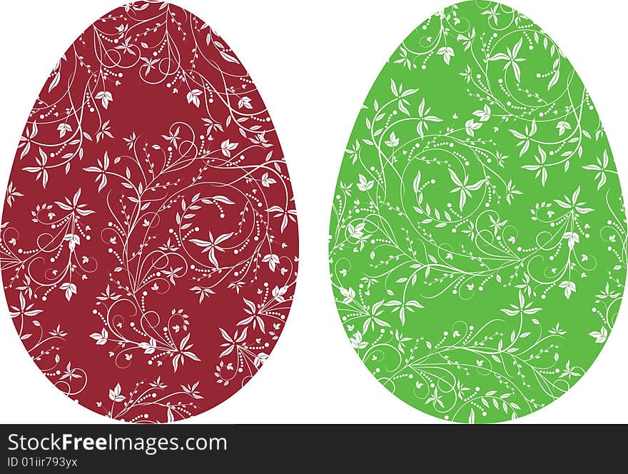 The vector illustration contains the image of eggs with pattern