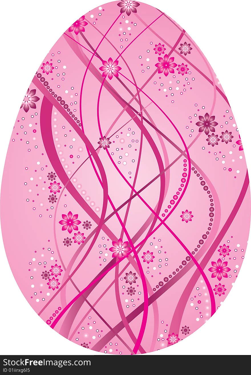 The vector illustration contains the image ofThe vector illustration contains the image of egg with flower