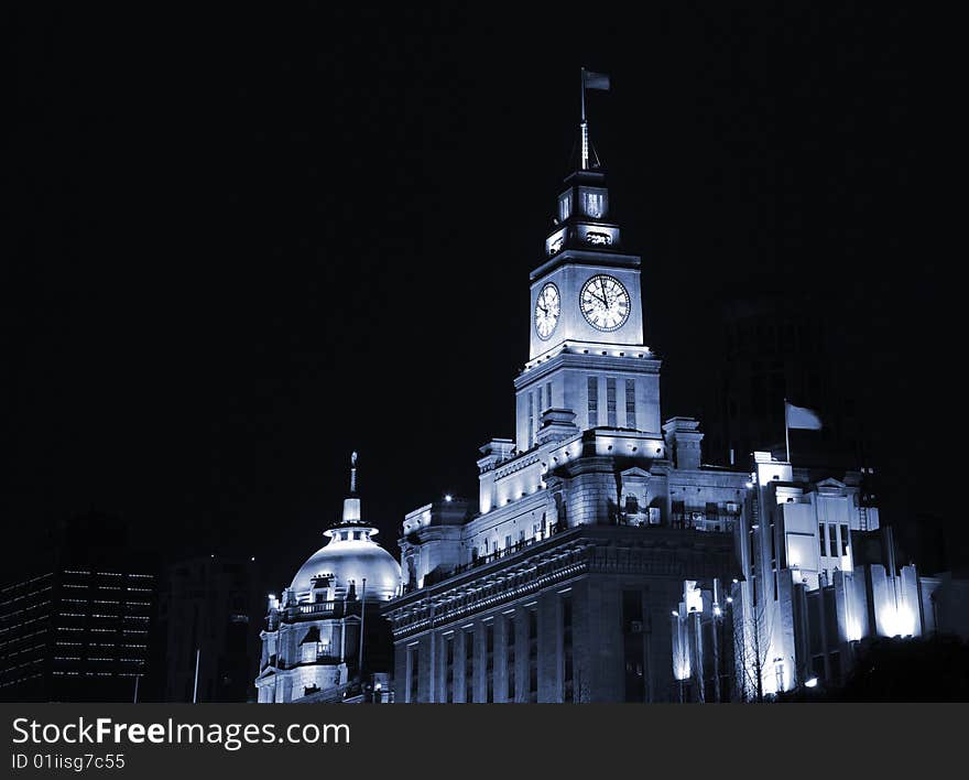 The night view of shanghai china. The night view of shanghai china.