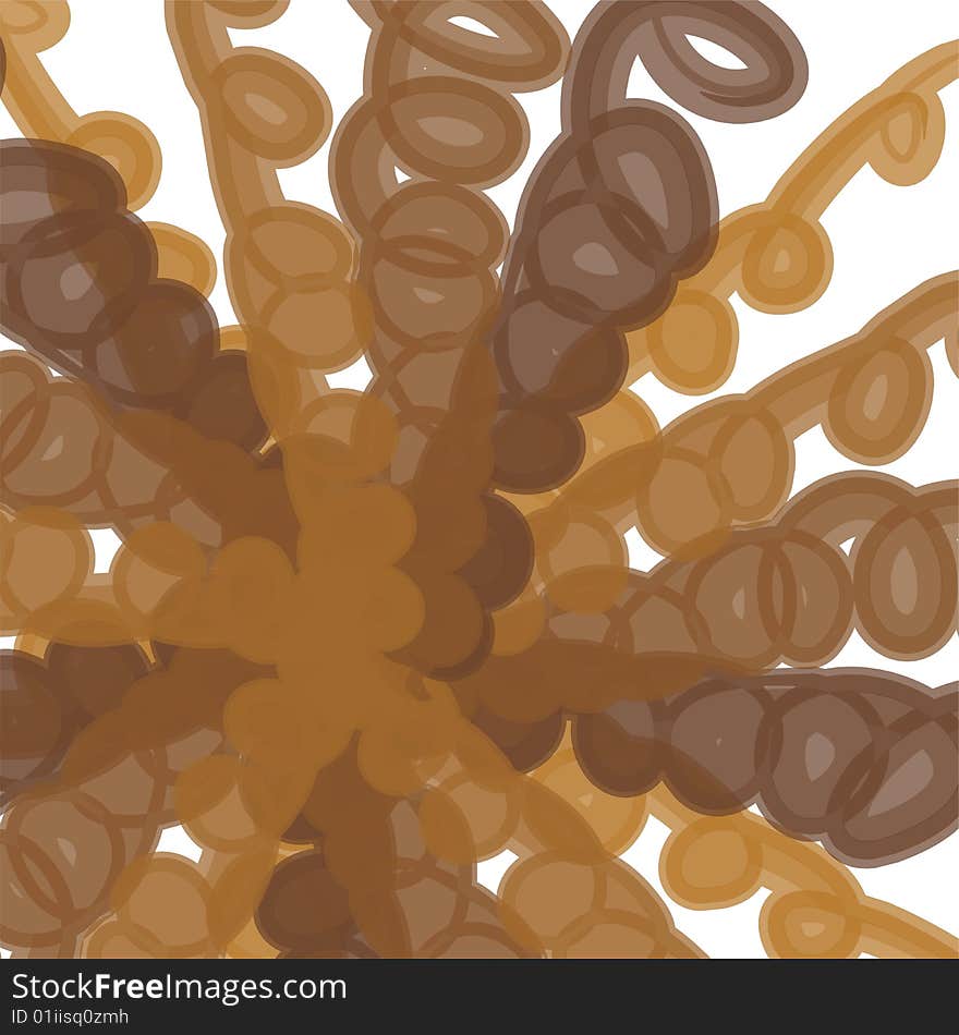 Painting of Ocher colored Spirals. Painting of Ocher colored Spirals