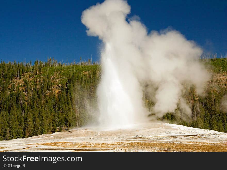 The famous geyser at Yellowstone Park in September. The famous geyser at Yellowstone Park in September