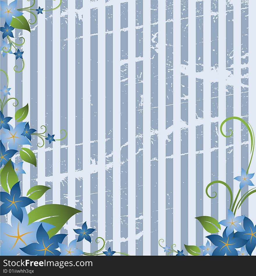 Floral striped background with space for text. Floral striped background with space for text