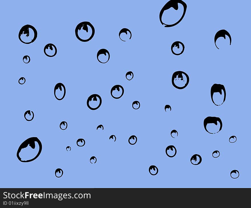 Vector Water Droplets on a blue background