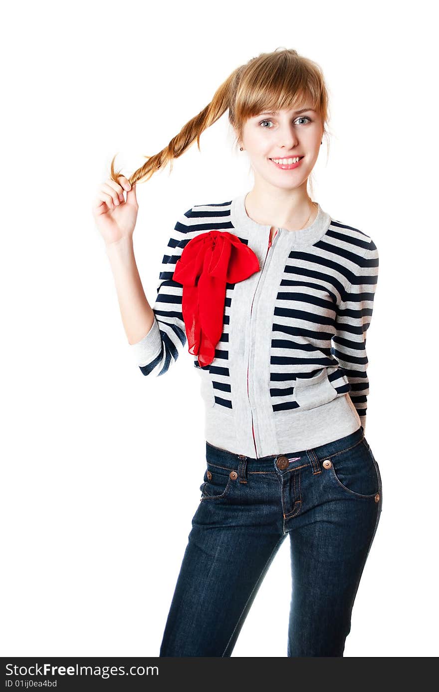 Girl Touching Hair