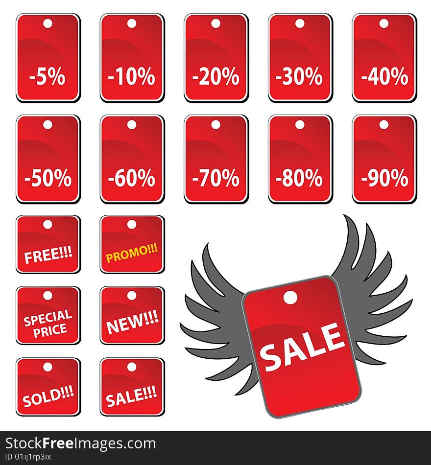 Vector illustration of sale tags