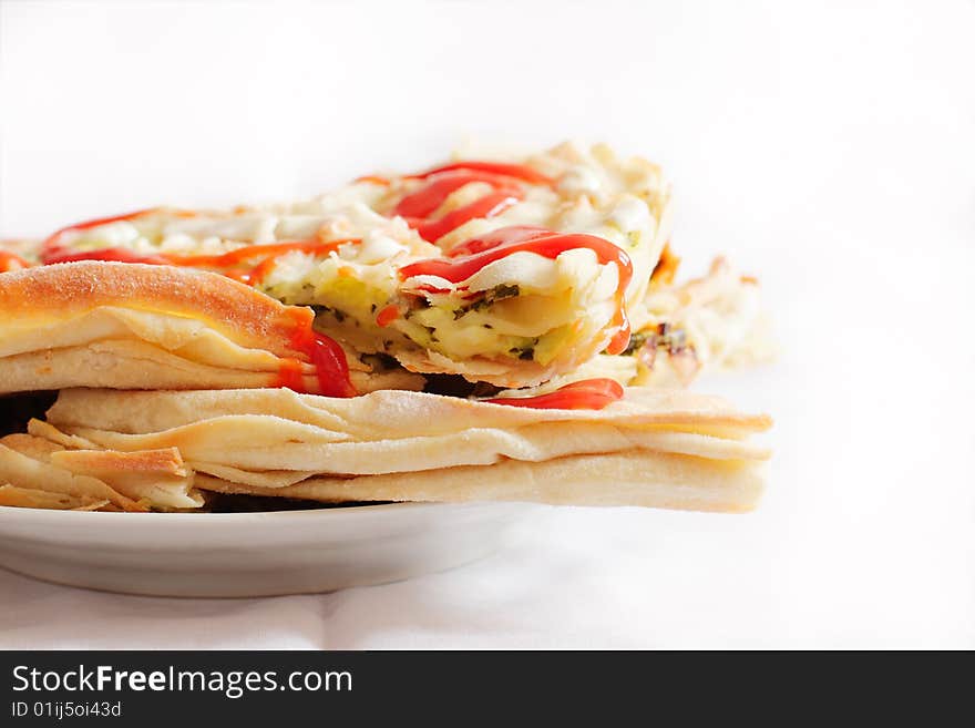 Pie with cheese and vegetables for healthy eating. Pie with cheese and vegetables for healthy eating