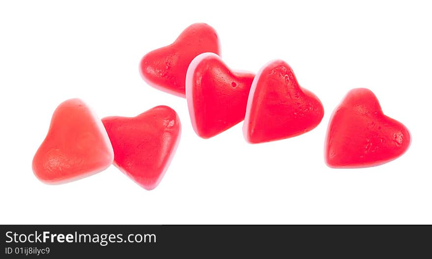 Valentine's hearts candy, isolated on a white background