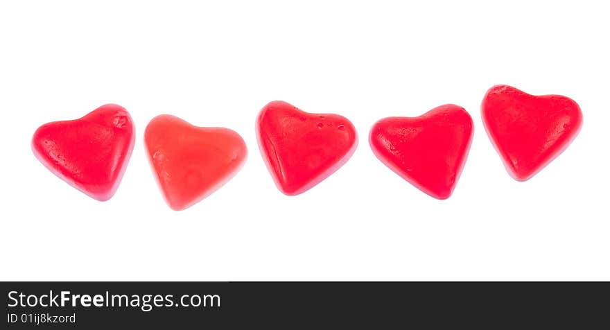 Valentine's hearts candy, isolated on a white background