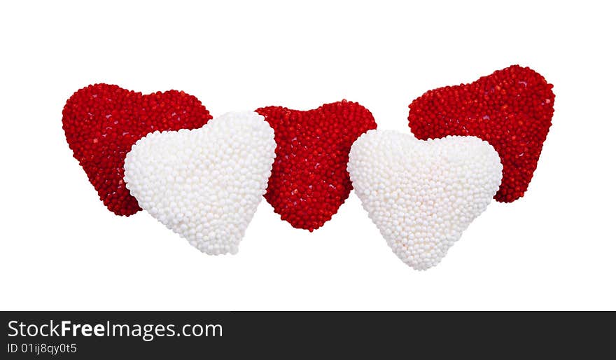 Valentine's hearts candy, isolated on a white background