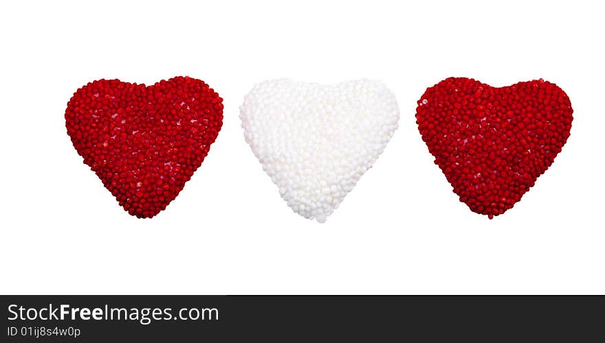 Valentine's hearts candy, isolated on a white background