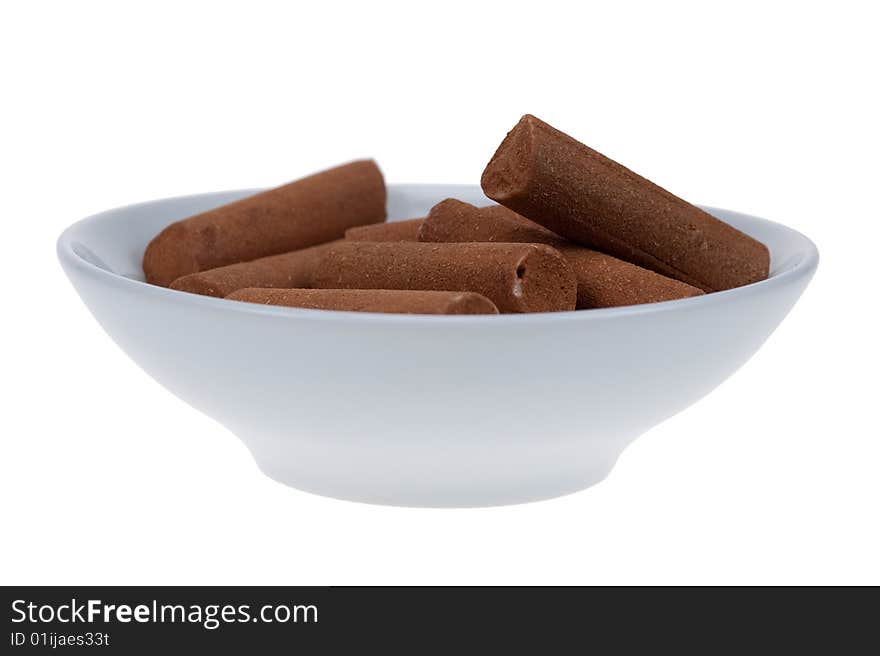 Cinnamon candy sticks  in a bowl