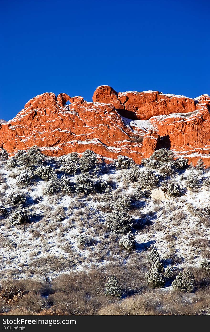 Garden of the Gods in snow