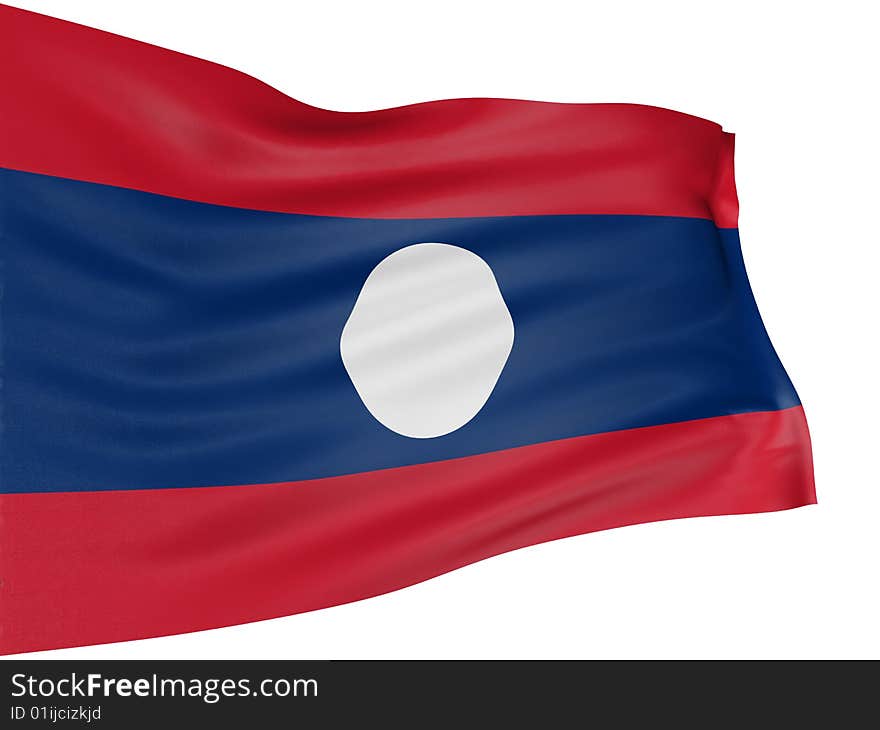 3D flag of Laos