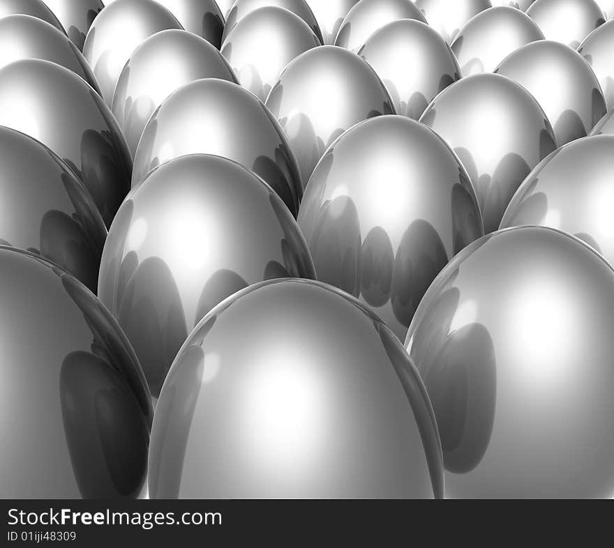 Silver Easter eggs icon 3d illustration. Silver Easter eggs icon 3d illustration