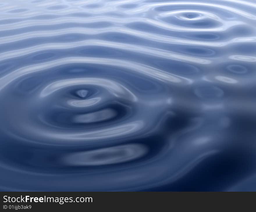 3d Rendering of water ripples.