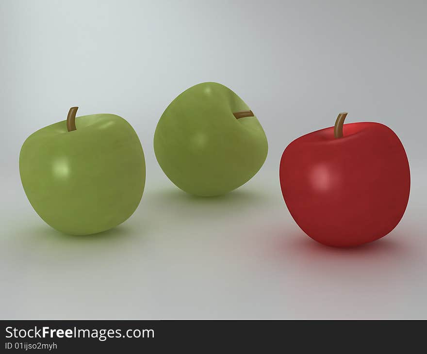 Apples 3d max, visualization in 3d max