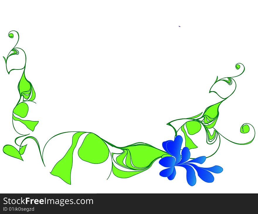 Vine frame with blue flower. AI file is attached.