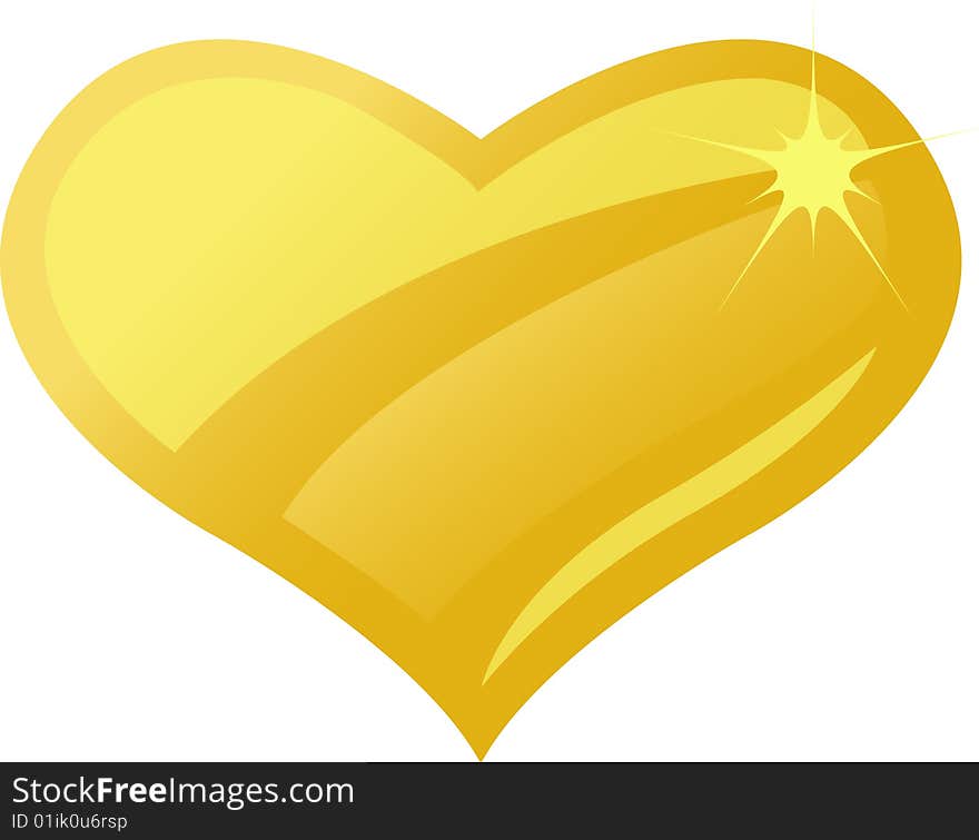 Illustration of a clear golden amber or glass heart symbolizing purity. Illustration of a clear golden amber or glass heart symbolizing purity