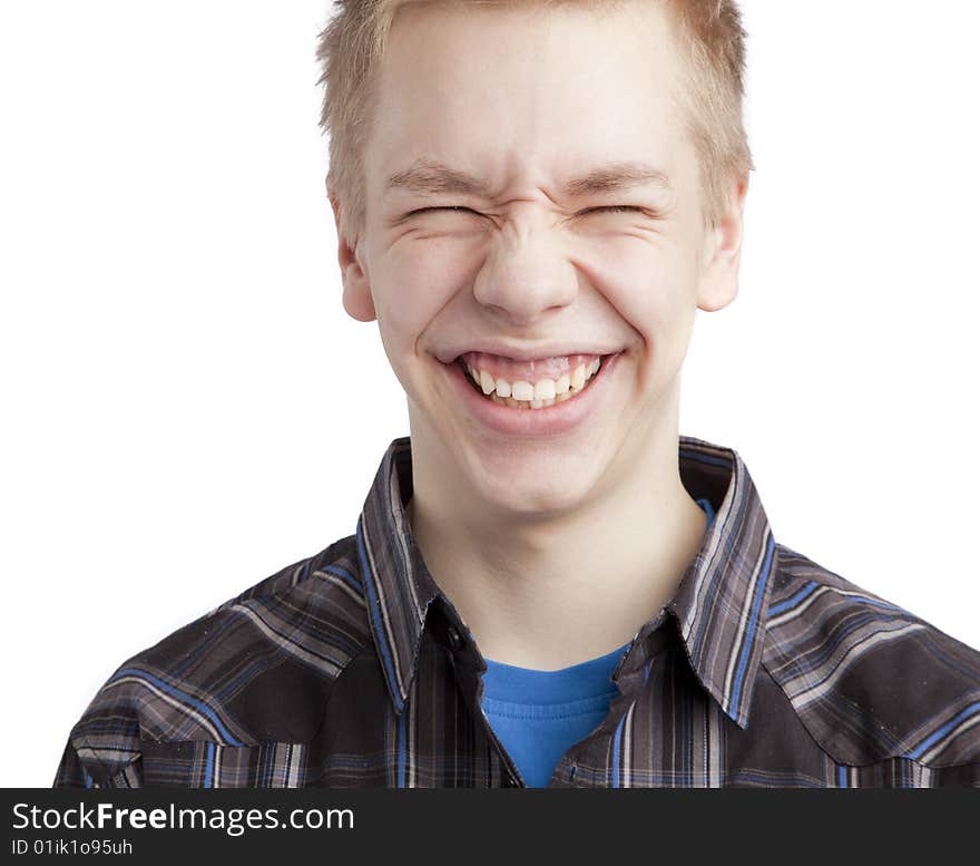 Isolated teen boy posing and over white background. Isolated teen boy posing and over white background