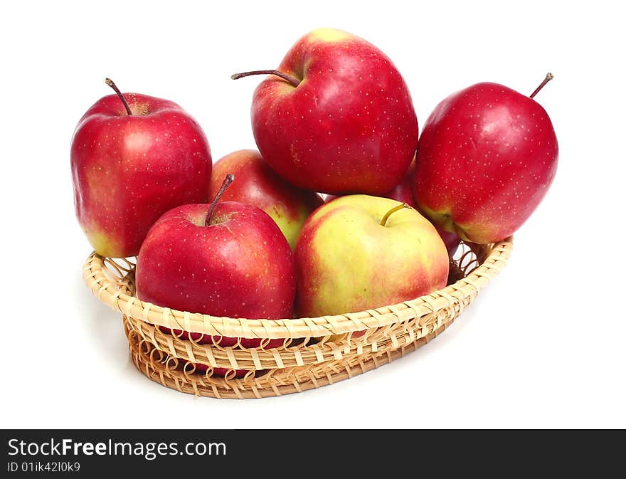 Ripe red apples isolated on white background