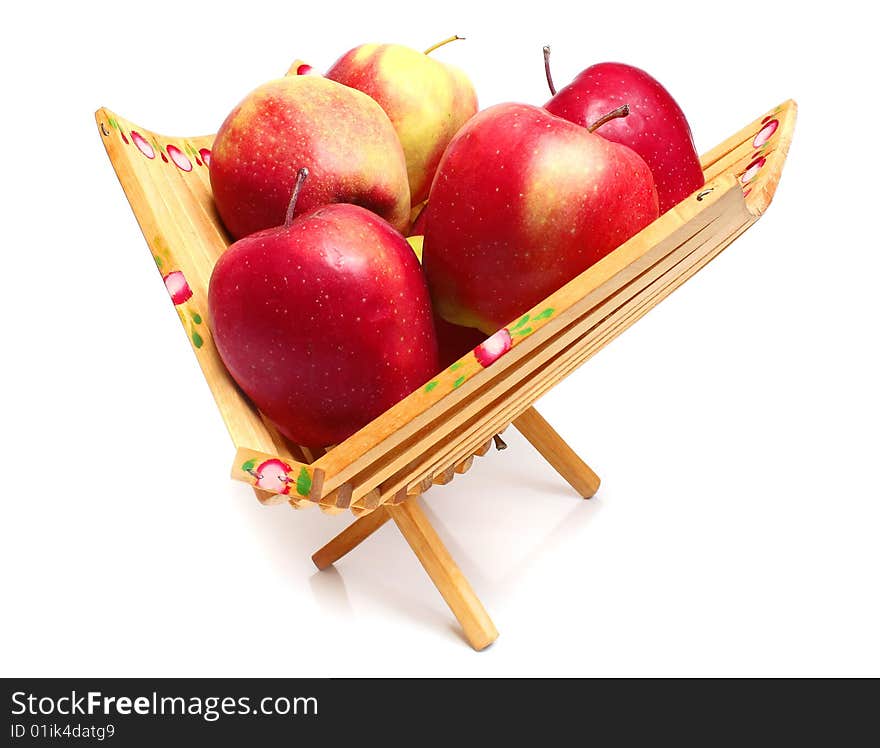 Ripe red apples isolated on white background