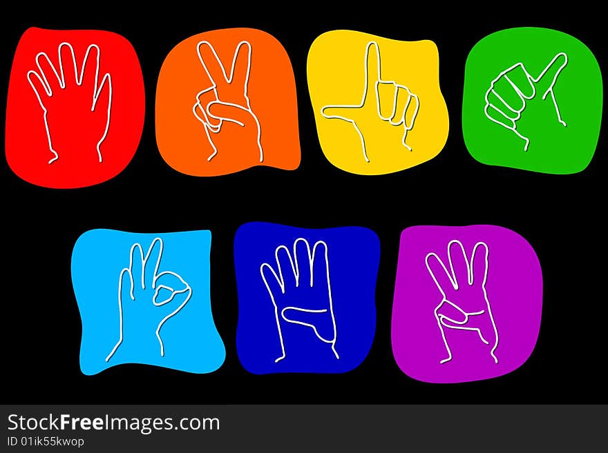 Vector illustration of Hand Gestures